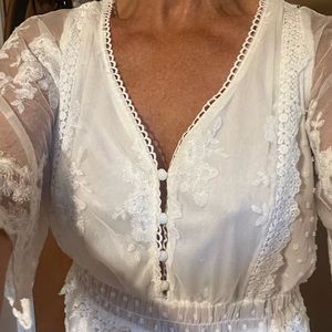 White lace maxi swing dress